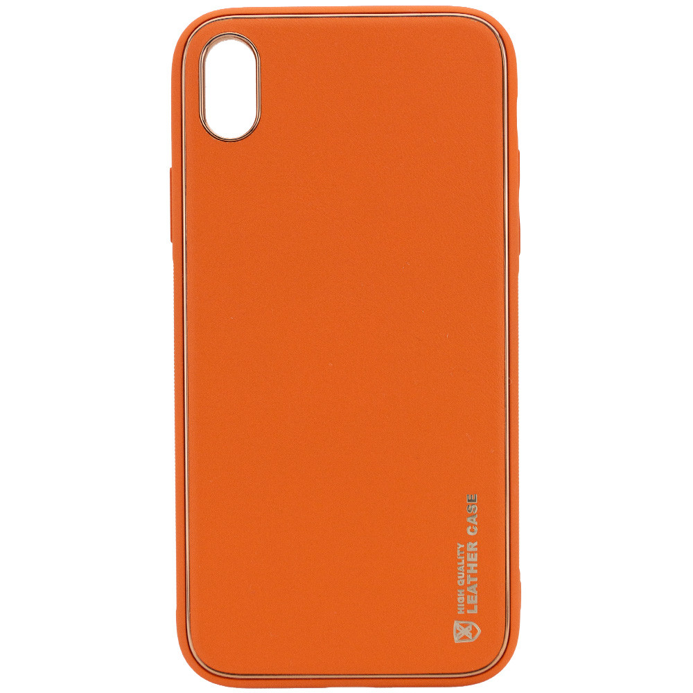 Кожаный чехол Xshield для Apple iPhone X / XS (5.8") (Оранжевый / Apricot)