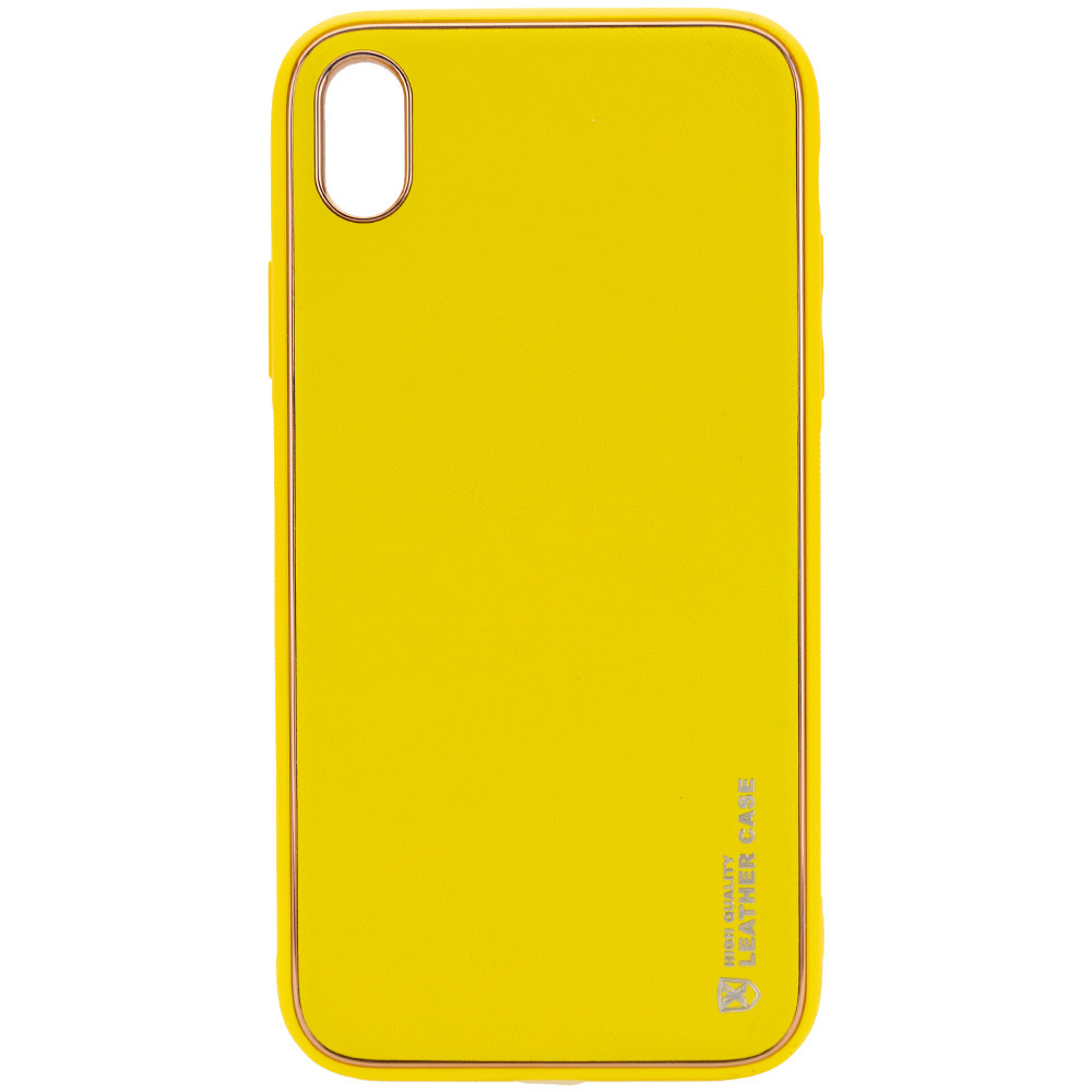 Кожаный чехол Xshield для Apple iPhone X / XS (5.8") (Желтый / Yellow)