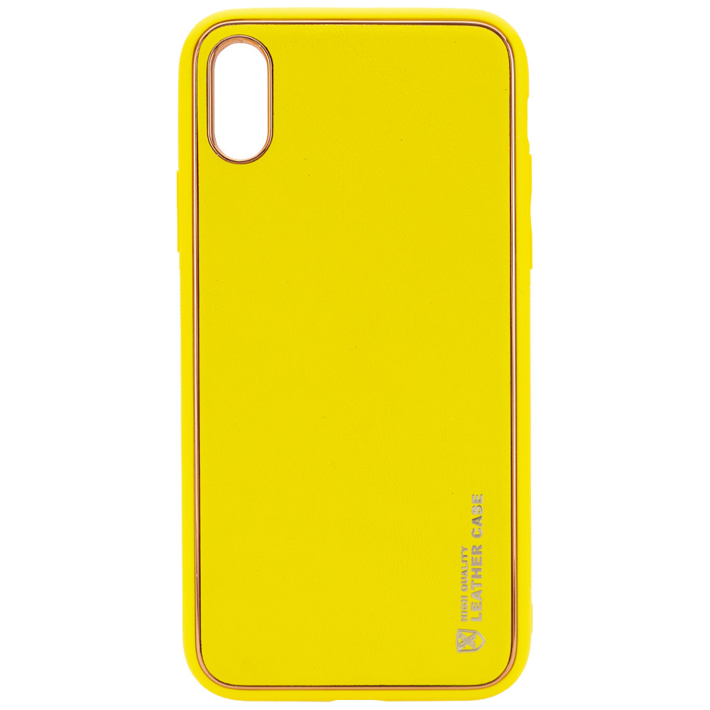 Шкіряний чохол Xshield для Apple iPhone XR (6.1") (Жовтий / Yellow)