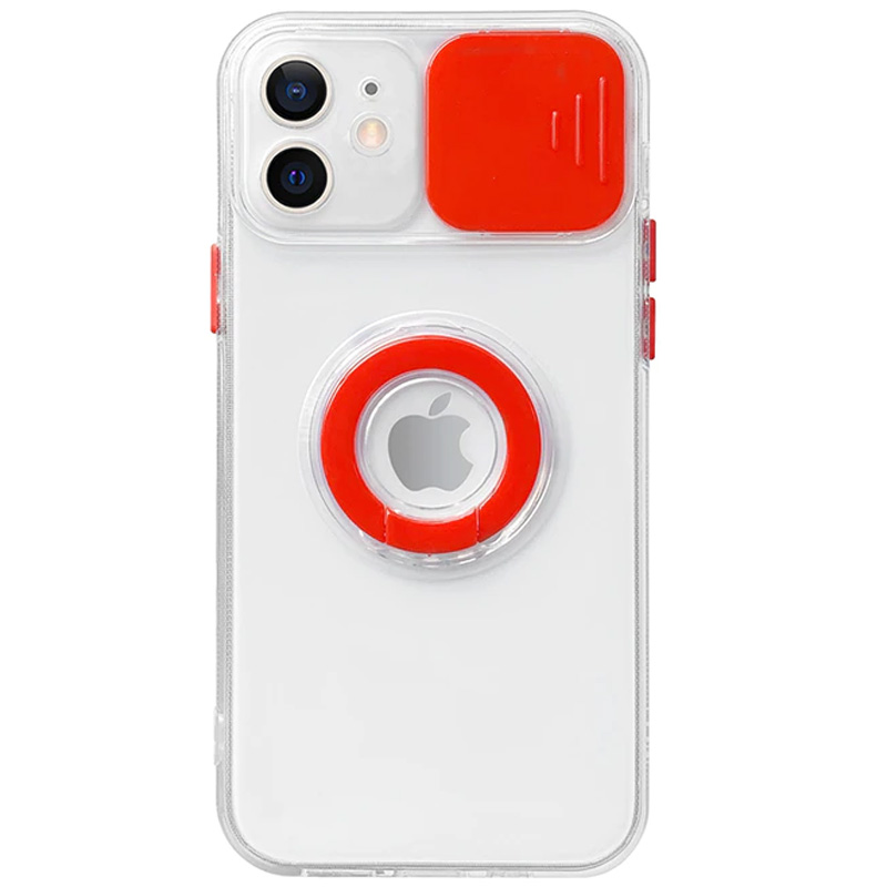 Чехол Camshield ColorRing TPU со шторкой для камеры для Apple iPhone 12 (6.1") (Красный)