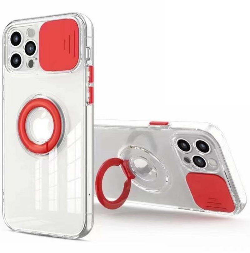 Чехол Camshield ColorRing TPU со шторкой для камеры для Apple iPhone 12 Pro (6.1") (Красный)