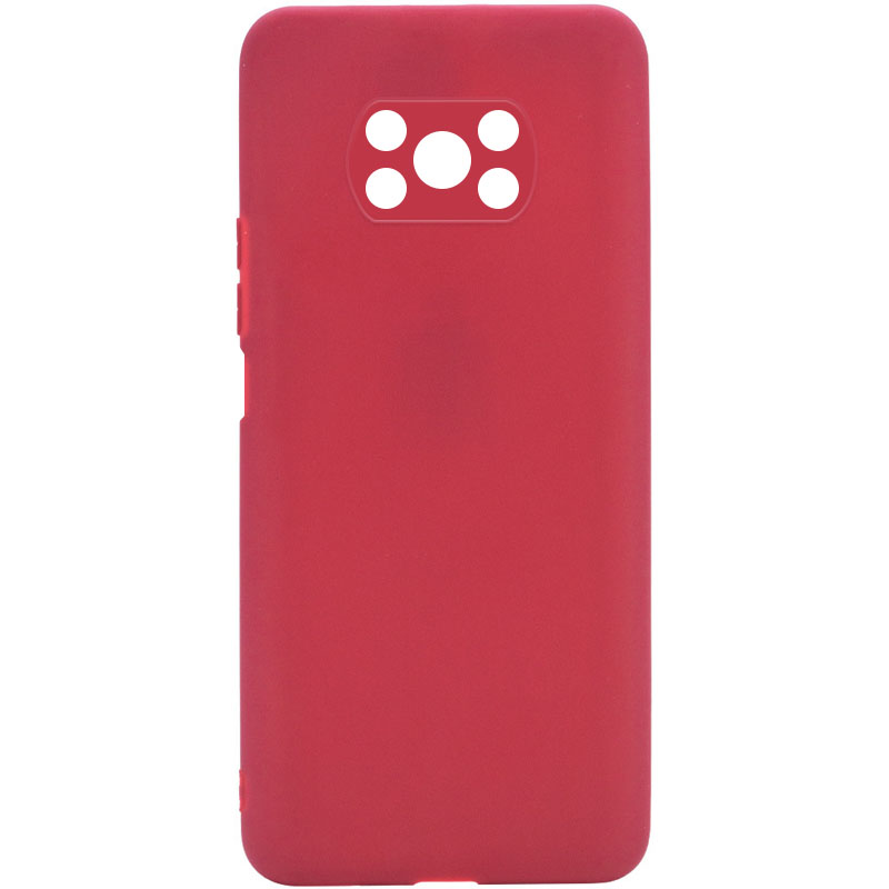 Силиконовый чехол Candy Full Camera для Xiaomi Poco X3 NFC / Poco X3 Pro (Красный / Camellia)
