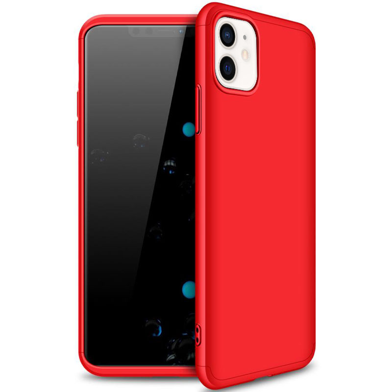 Пластиковая накладка GKK LikGus 360 градусов (opp) для Apple iPhone 12 (6.1") (Красный)