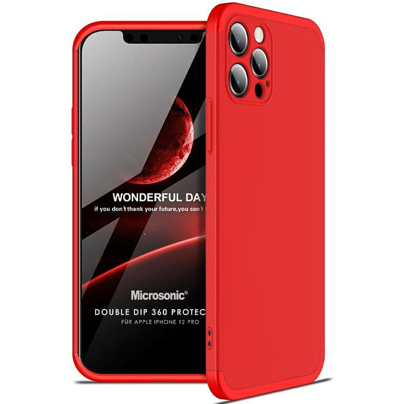 Пластиковая накладка GKK LikGus 360 градусов (opp) для Apple iPhone 12 Pro Max (6.7") (Красный)