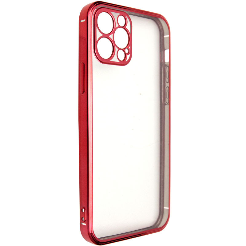 Прозрачный силиконовый чехол глянцевая окантовка Full Camera для Apple iPhone 13 Pro (6.1") (Красный)