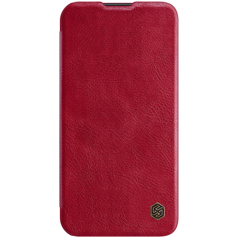 Кожаный чехол (книжка) Nillkin Qin Pro Camshield для Apple iPhone 14 Pro Max (6.7") (Красный)