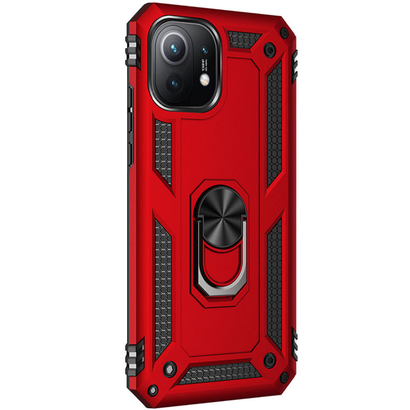 Ударопрочный чехол Serge Ring for Magnet для Xiaomi Mi 11 (Красный)