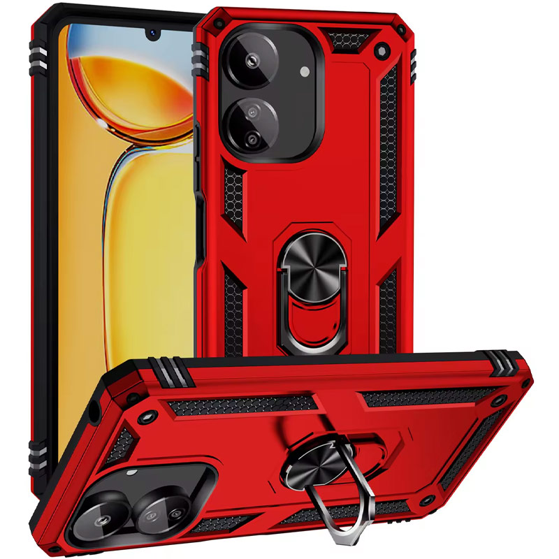 Ударопрочный чехол Serge Ring for Magnet для Xiaomi Redmi 13C / Poco C65 (Красный)