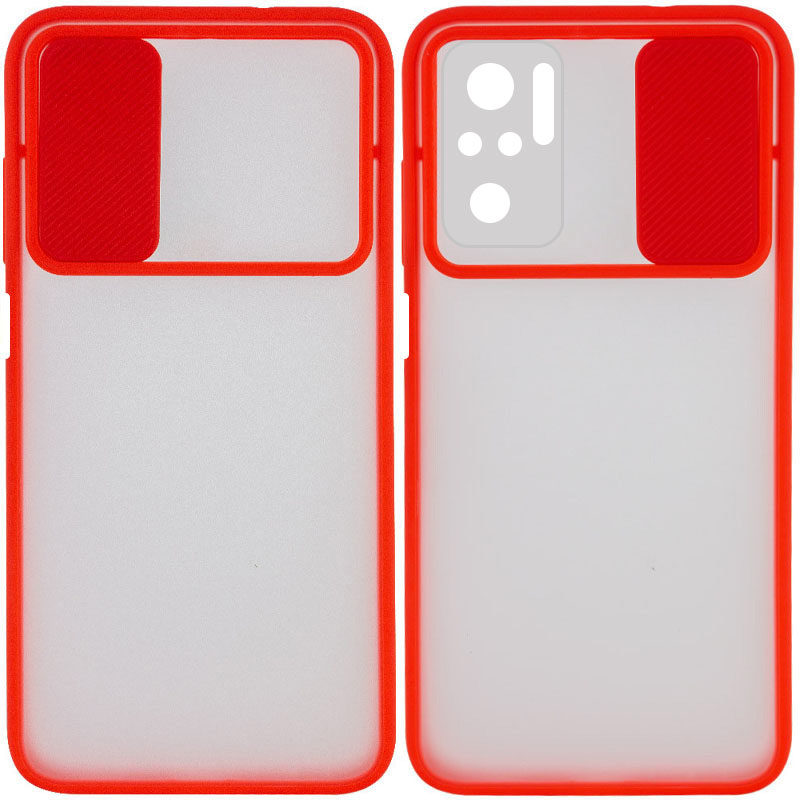 Чехол Camshield mate TPU со шторкой для Xiaomi Redmi Note 10s (Красный)