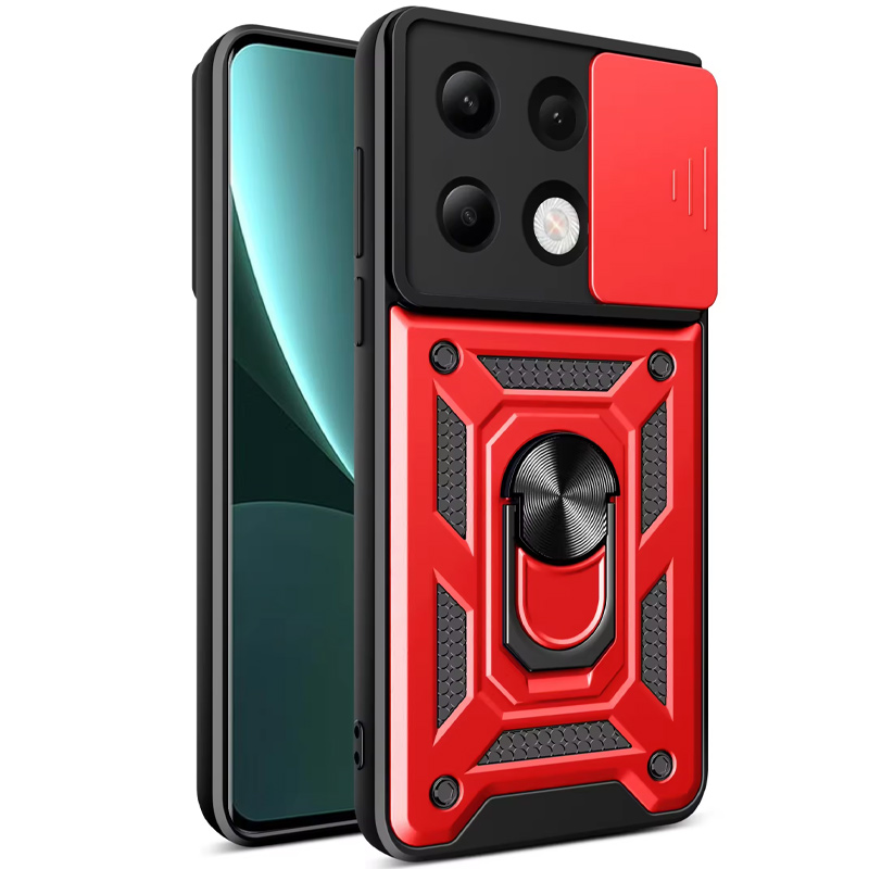 Ударопрочный чехол Camshield Serge Ring для Xiaomi Redmi Note 13 4G (Красный)