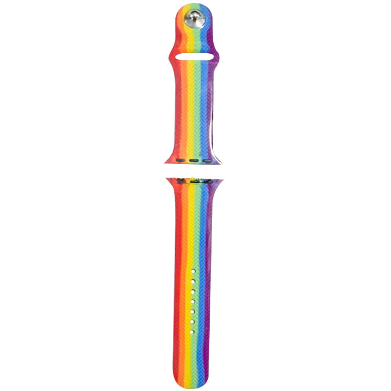 Силиконовый ремешок Rainbow для Apple watch 42mm / 44mm (Красный / Фиолетовый)