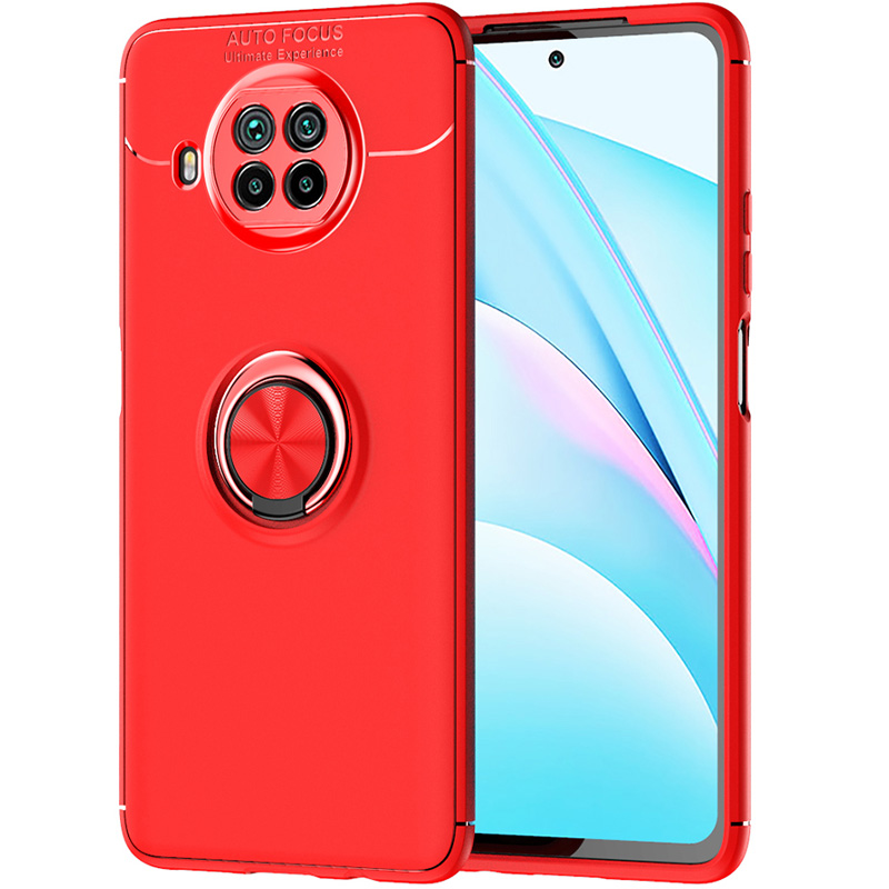 TPU чохол Deen ColorRing під магнітний тримач (opp) для Xiaomi Redmi Note 9 Pro 5G (Червоний / червоний)