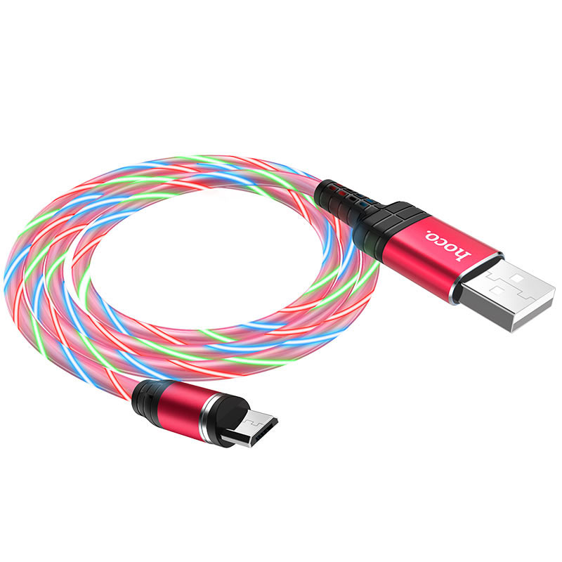 Дата кабель Hoco U90 "Ingenious streamer" MicroUSB (1m) (Красный)