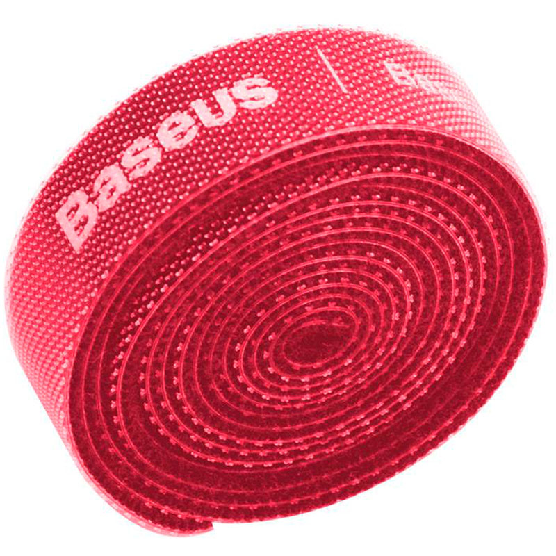 Стрічка липучка Baseus Colourful Circle Velcro strap (3m) (ACMGT-F) (Червоний)