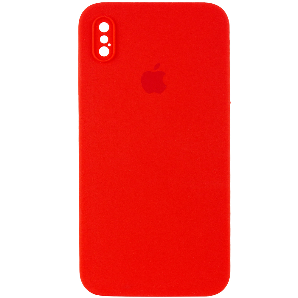 Чохол Silicone Case Square Full Camera Protective (AA) для Apple iPhone XS Max (6.5") (Червоний / Red)