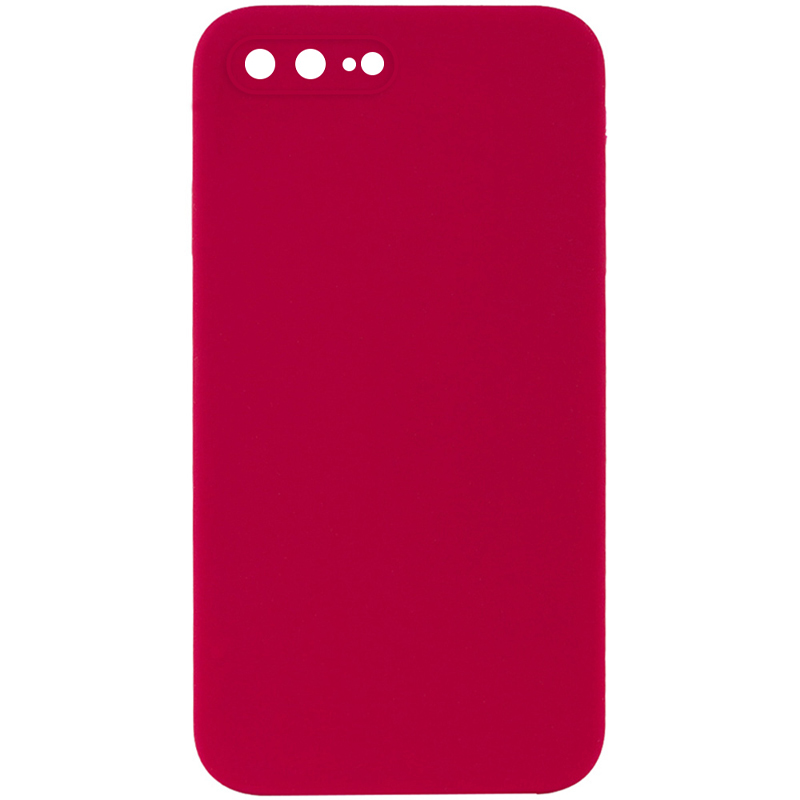 Silicone Case Square Full Camera Protective (AA) NOLOGO для Apple iPhone 7 plus (5.5') (Красный / Rose Red)