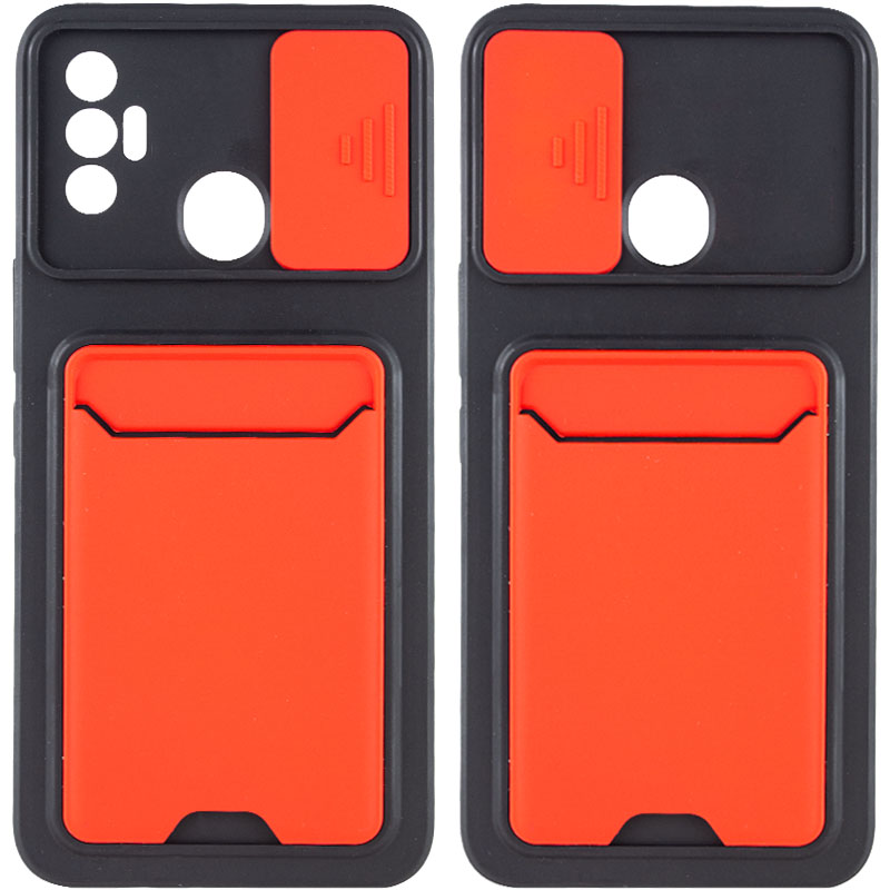 TPU+PC чехол Card Holder для TECNO Spark 7 (Красный)