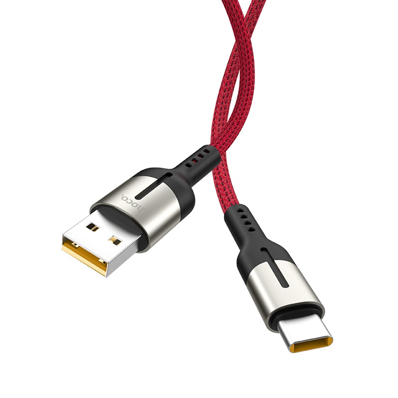 Дата кабель Hoco U68 "Gusto" Type-C 5A (1.2m) (Красный)