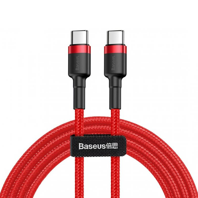 Дата кабель Baseus Cafule Type-C to Type-C Cable PD 2.0 60W (2m) (CATKLF-H) (Красный)