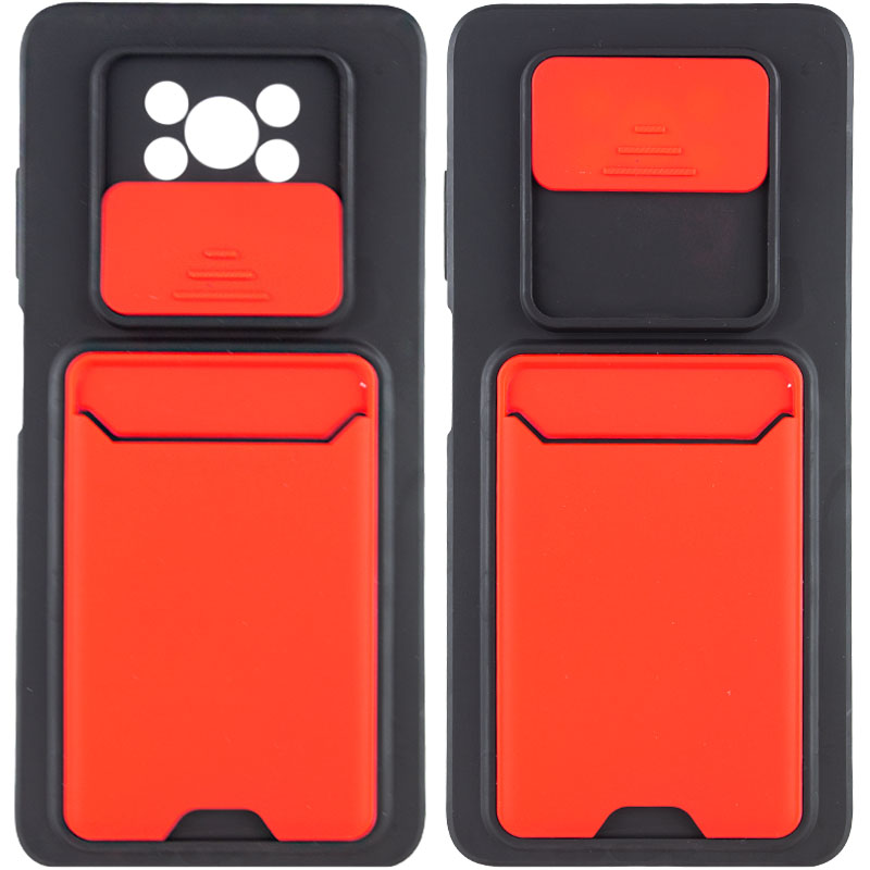 TPU+PC чехол Card Holder для Xiaomi Poco X3 NFC / Poco X3 Pro (Красный)