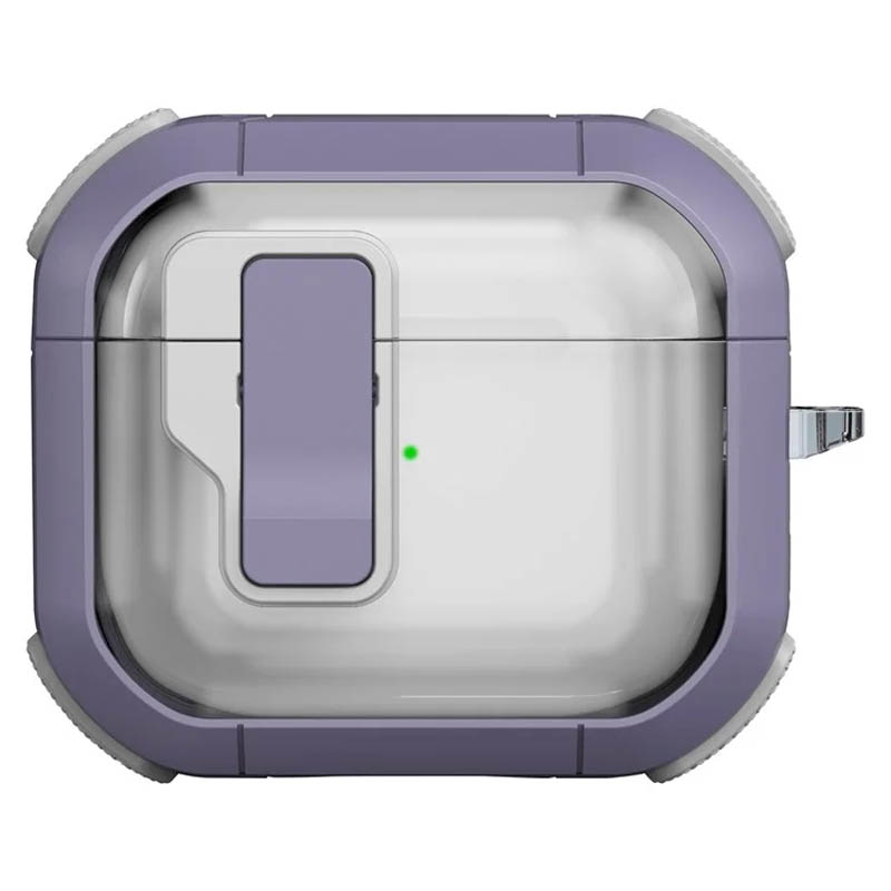 Футляр противоударный Locking Button для наушников Airpods 4 (Light Purple)