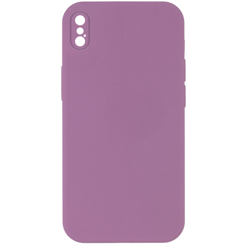 Silicone Case Square Full Camera Protective (AA) NOLOGO для Apple iPhone XS Max (6.5") (Ліловий / Lilac Pride)