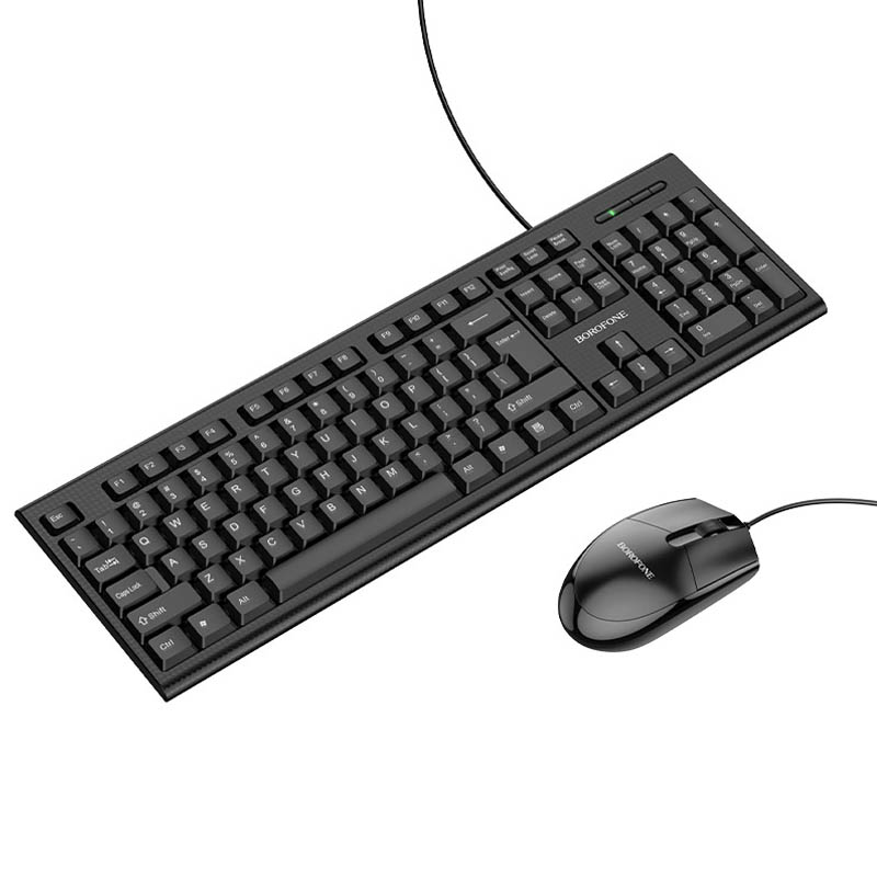 Набор клавиатура (кир.) + мышь Borofone BG6 (Черный)