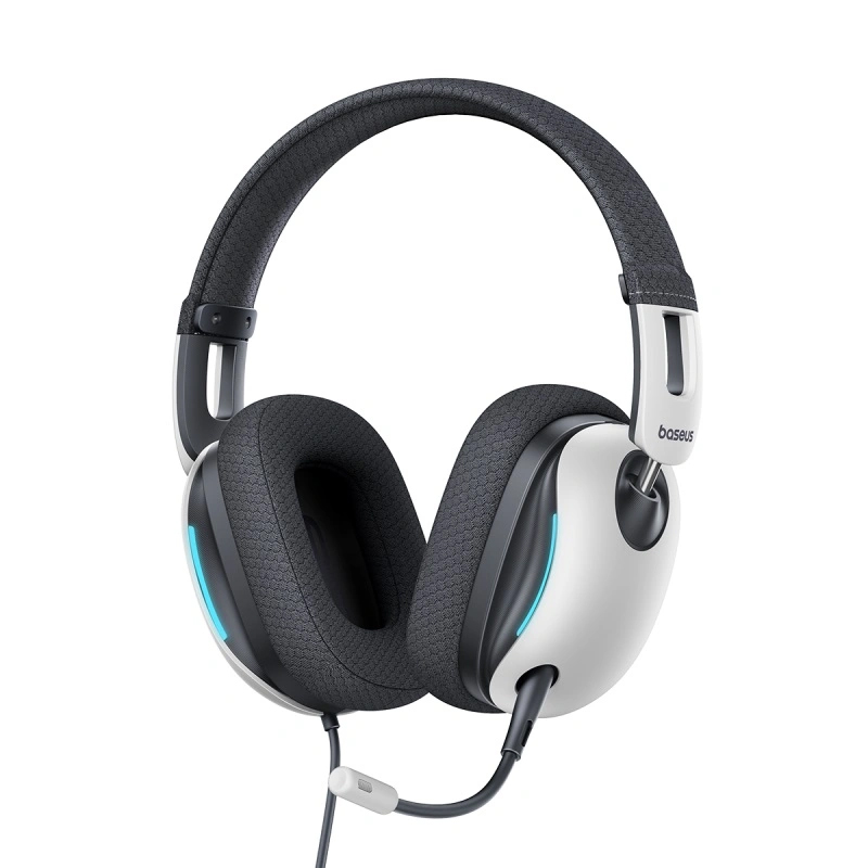 Накладные наушники Baseus OS GoPlay 1+ Max Gaming (USB-A/2m) (A00181003213-00) (Moon White)