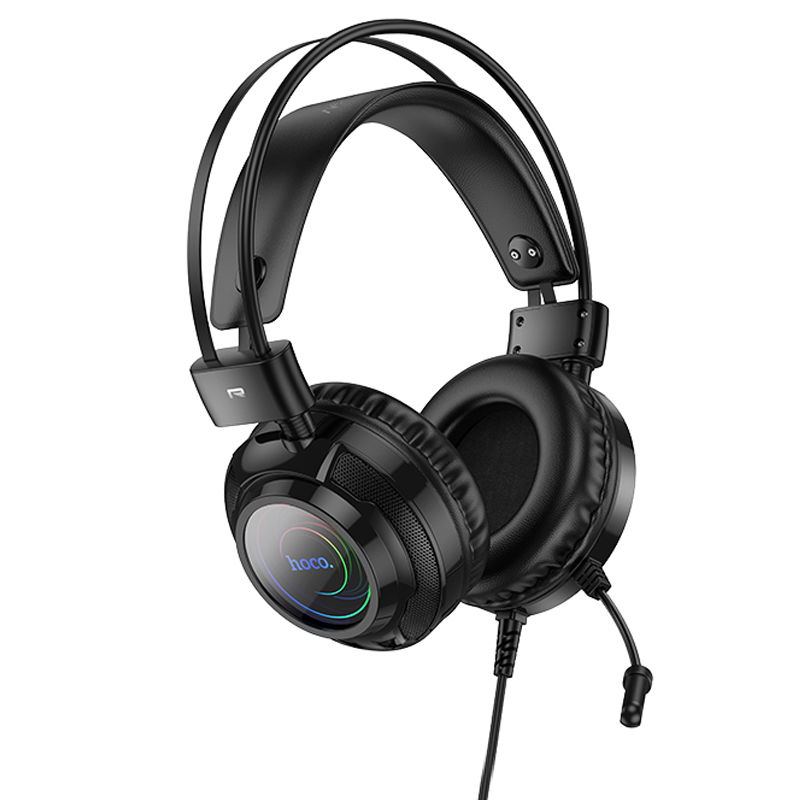 Накладные наушники Hoco W110 Resource (USB+3.5mm/2m) (Black)