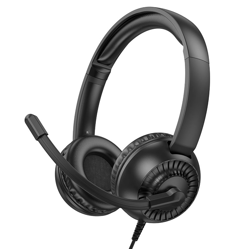 Накладные наушники Hoco W112 Pures (3.5mm/1.8m) (Black)
