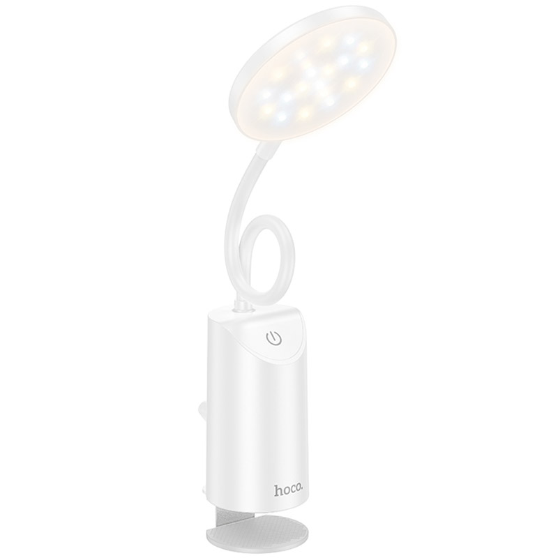 Настольная LED лампа Hoco HX10 Clip table lamp (1200mAh) (White)