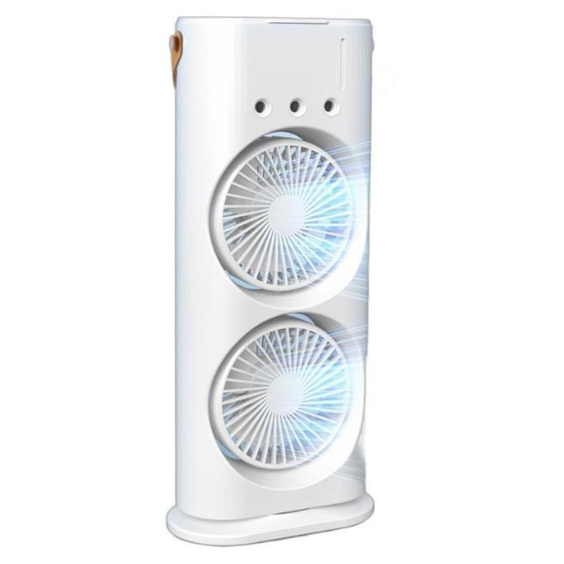 Настольный двойной вентилятор Spray Fan 2in1 с водяным охлаждением 4000 mAh (White)
