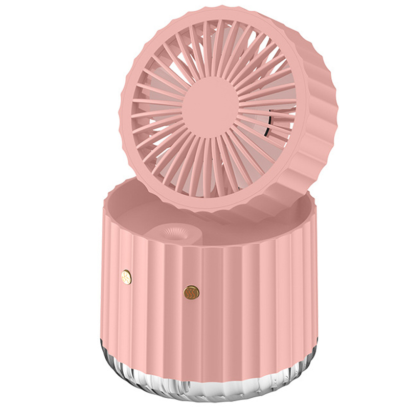 Настольный вентилятор Rapid Cooling 3in1 с водяным охлаждением и подсветкой 1200 mAh (Pink)