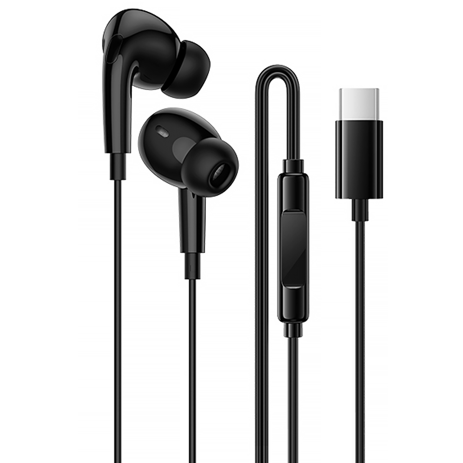 Наушники Borofone BM100 Pro Fuente universal with microphone (Type-C/1.2m) (Black)