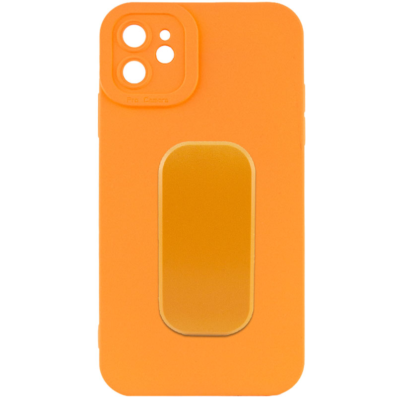 Силиконовый чехол с держателем для Apple iPhone 12 (6.1") (Оранжевый)