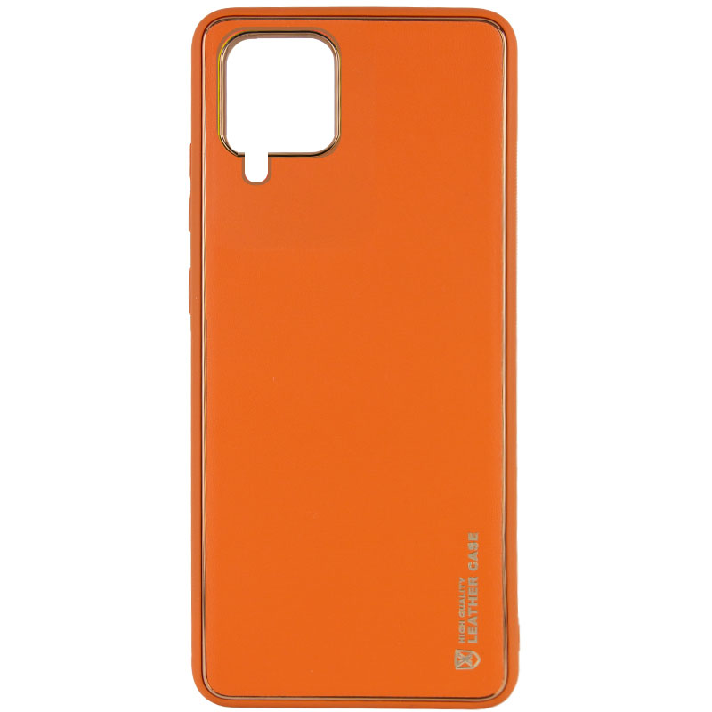 Кожаный чехол Xshield для Samsung Galaxy A22 4G (Оранжевый / Apricot)