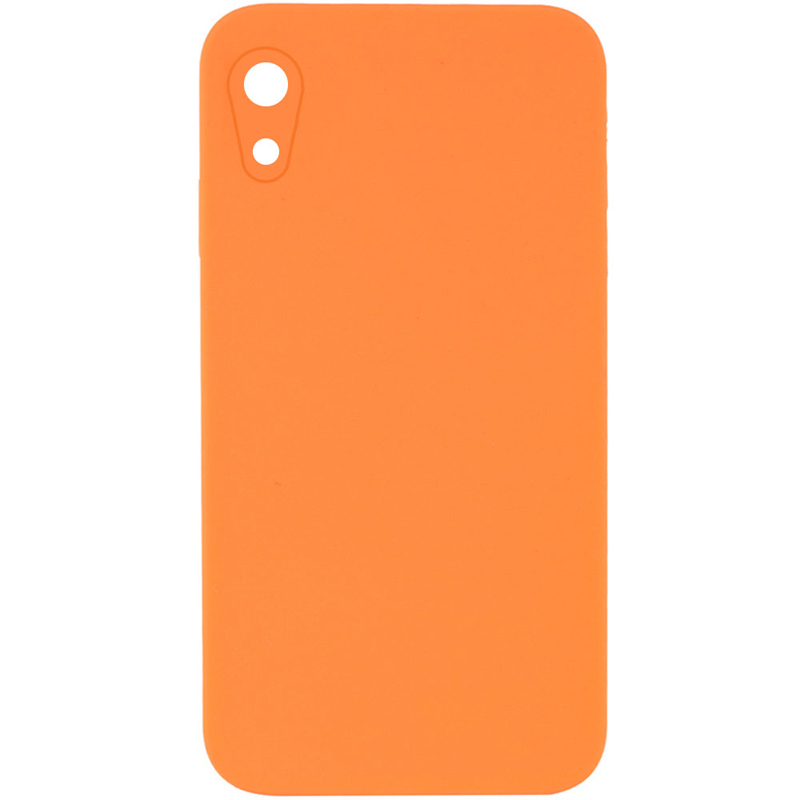 Silicone Case Square Full Camera Protective (AA) NOLOGO для Apple iPhone XR (6.1") (Оранжевый / Papaya)