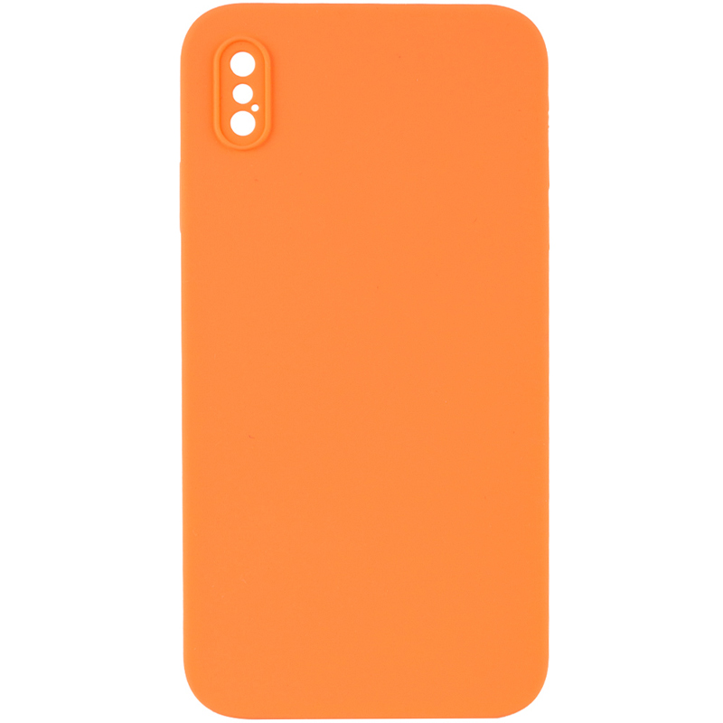 Silicone Case Square Full Camera Protective (AA) NOLOGO для Apple iPhone XS Max (6.5") (Помаранчевий / Papaya)