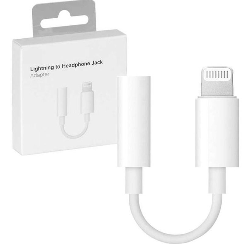 Адаптер для Apple Lightning to 3.5mm Headphone Jack (ААА) (box, no logo) (Белый)