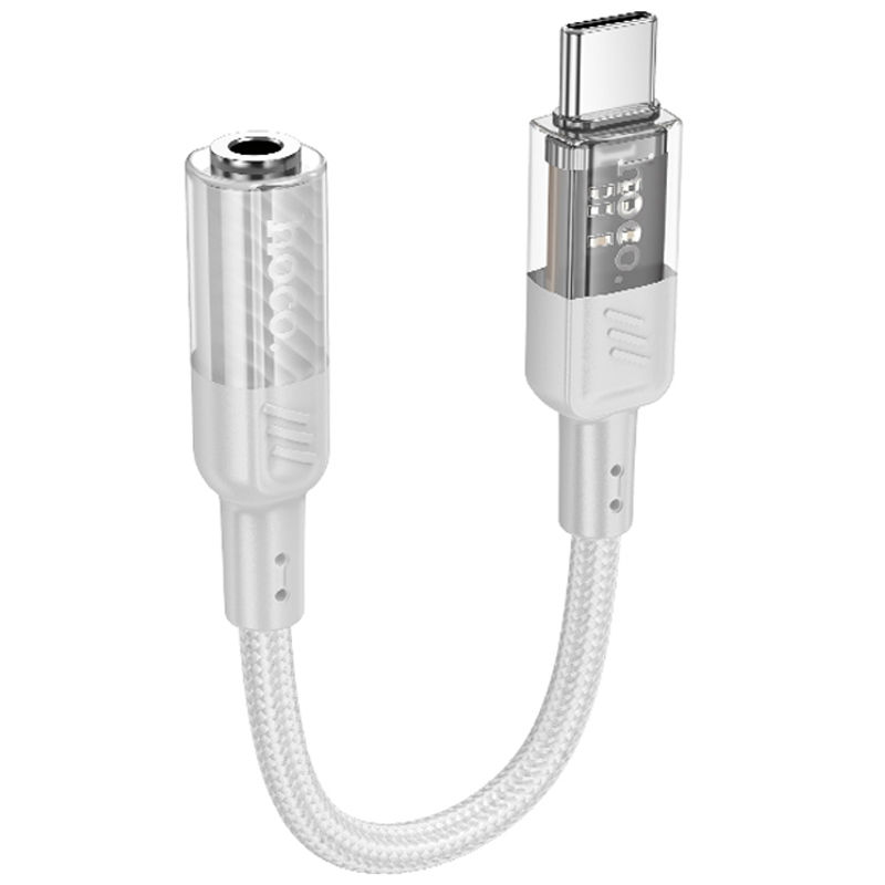 Перехідник Aux Hoco LS37 Spirit transparent external sound card Type-C to 3.5mm (Gray)