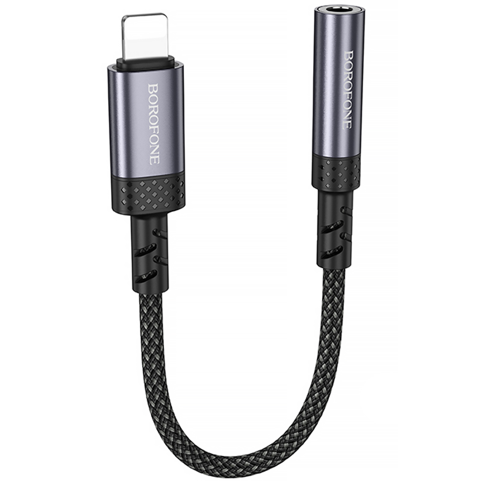 Переходник Borofone BV24 Graceful Lightning to 3.5mm (Metal grey)