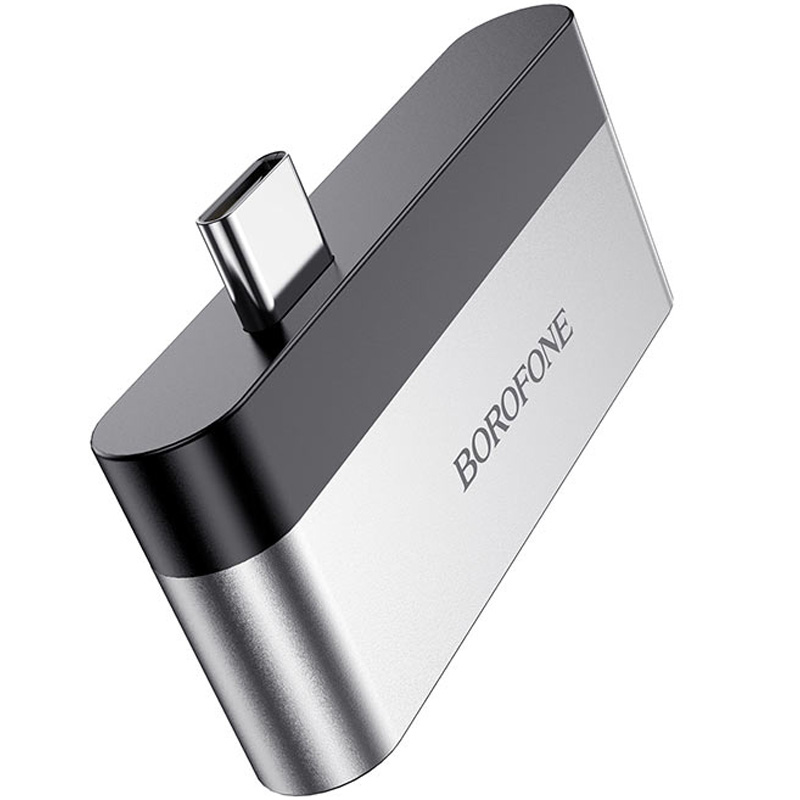 Переходник Borofone DH2 Type-C to HDMI+USB3.0 (Серебряный / Черный)
