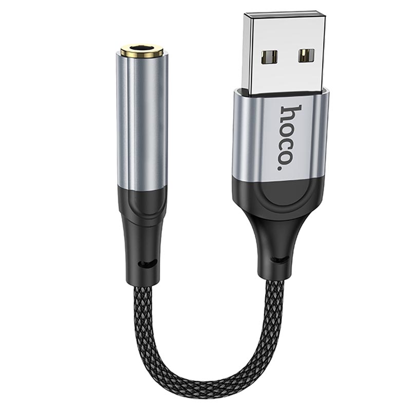 Переходник Hoco LS36 Fresh USB to 3,5 AUX (Black)