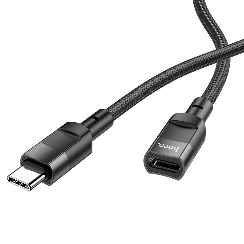 Переходник Hoco U107 Type-C male to Type-C female USB2.0 (1.2m) (Black)