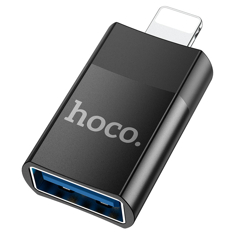 Перехідник Hoco UA17 Lightning Male to USB Female USB2.0 (Чорний)
