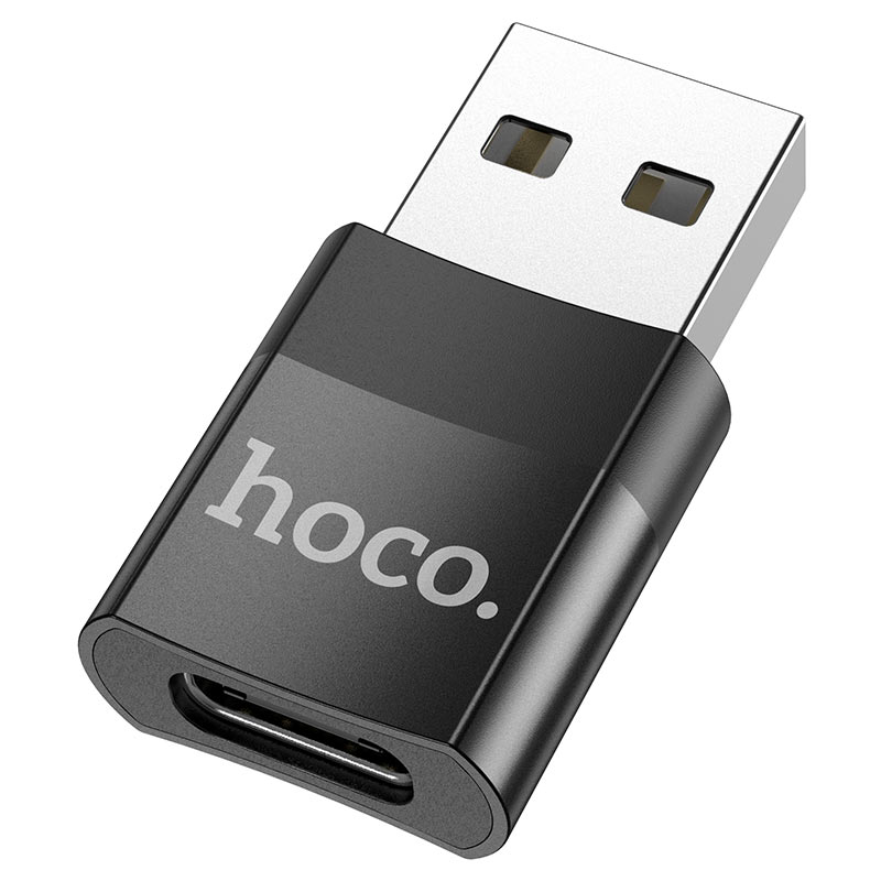 Перехідник Hoco UA17 USB Male to Type-C Female USB2.0 (Чорний)