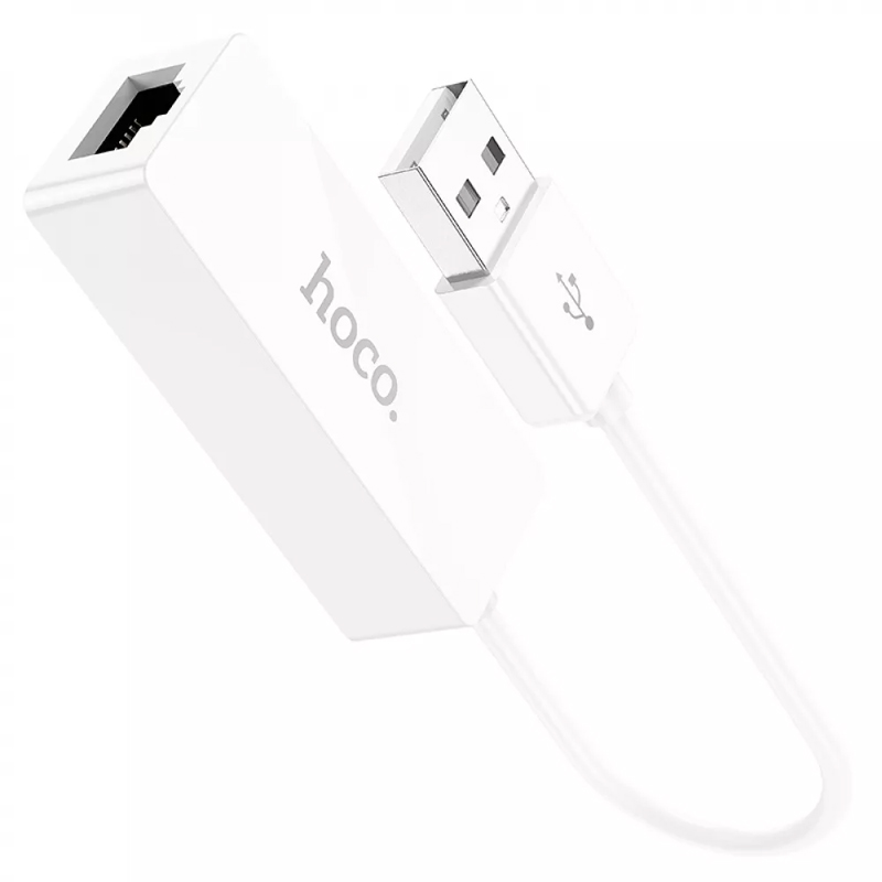 Переходник Hoco UA22 Acquire USB ethernet adapter (100 Mbps) (White)