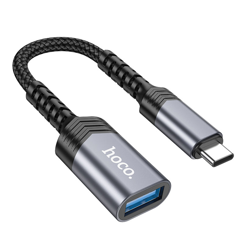 Переходник Hoco UA24 Type-C male to USB female 3.0 (Metal gray)