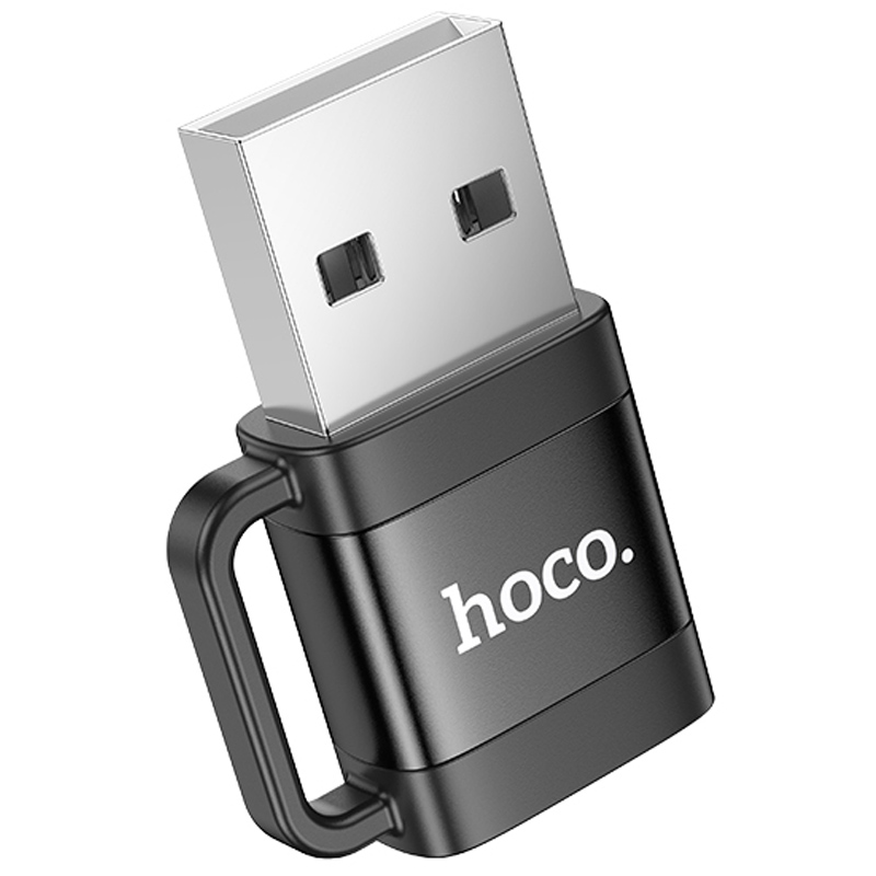 Переходник Hoco UA31D OTG USB male to Type-C female USB2.0 (Black)