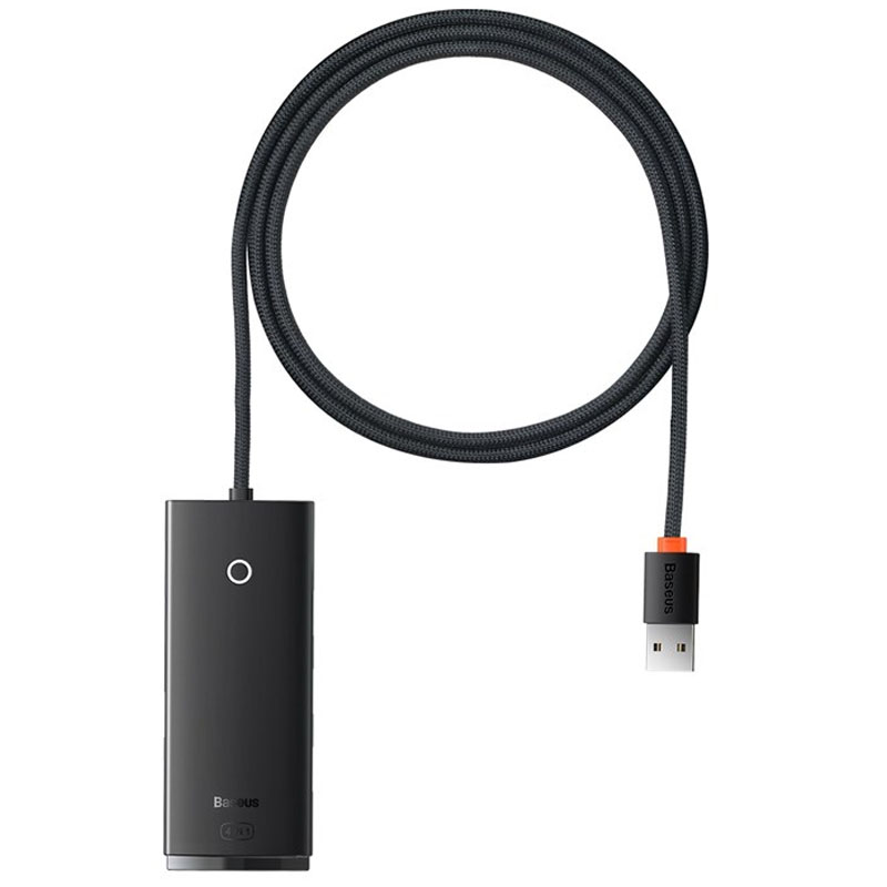 Перехідник HUB Baseus Lite Series 4-Port USB-A HUB Adapter (USB-A to USB 3.0*4) 25cm (WKQX) (Чорний)